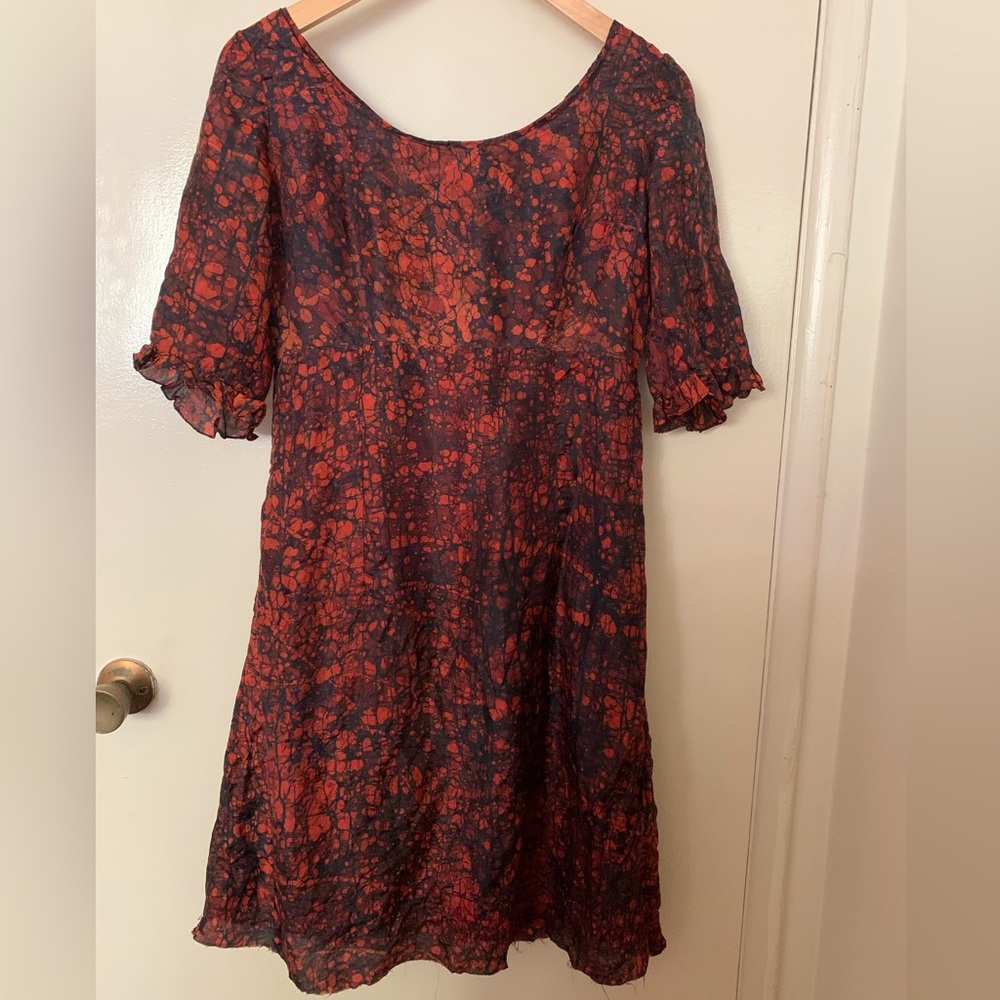 Vintage Marbled Silk Dress (s/m 6/8)